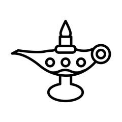 Oil lamp line icon