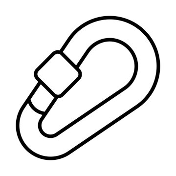 black outline carabiner clip clip art preview