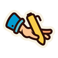 handwriting with pen-FLAT STICKER.svg