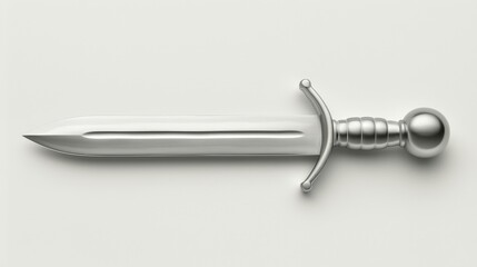 Medieval sword hilt isolated on white background for history buffs and collectors