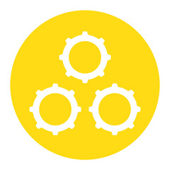 Yellow Settings Icon, Isolated on White