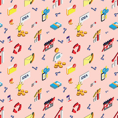 seamless business pattern that matches on any side, pink