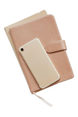 Mobile phone on a notebook design element