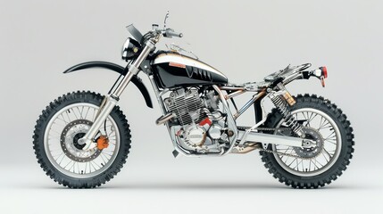 Fototapeta premium Damaged Contemporary Motorcycle from Asia Isolated on White Background