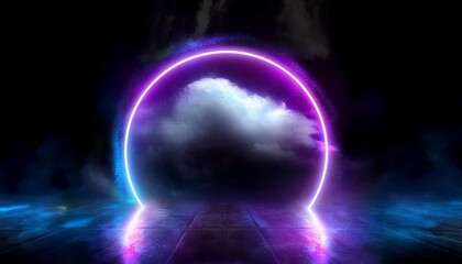 Fototapeta premium Data is linked to the cloud: data is uploaded into the cloud.