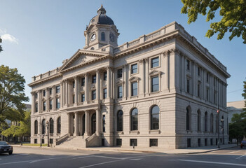  A historic courthouse building with grand architecture (Law). 