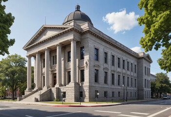 Obraz premium A historic courthouse building with grand architecture (Law). 