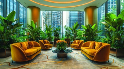 Energetic office environment  embracing the vibrancy of contemporary workplace culture