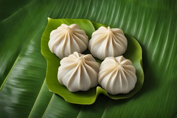 modak on banana leaf 