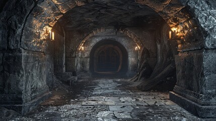 Underground medieval burial chamber entrance discovered in europe, providing access to ancient history