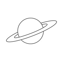 Saturn icon in flat style. Planet vector illustration on white isolated background. Galaxy space business concept