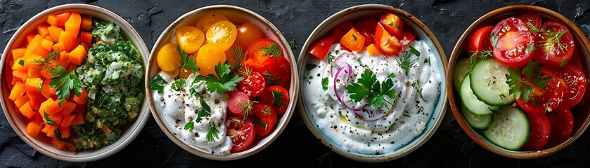 Fresh vegetable platter with dips realistic high detail natural lighting