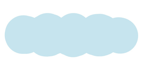 雲形 シンプル 水色の ふきだし　フレーム