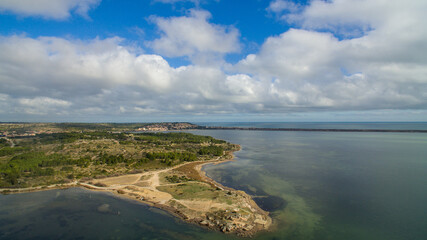 Pointe du sentier des pêcheurs, extrémité des Corbières maritimes de l'Aude, vue aérienne