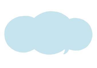雲形 シンプル 水色の ふきだし　フレーム