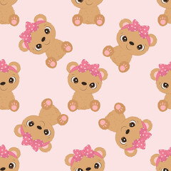 Cute baby animals seamless pattern