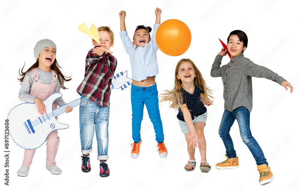 Poster kids party png sticker, transparent background