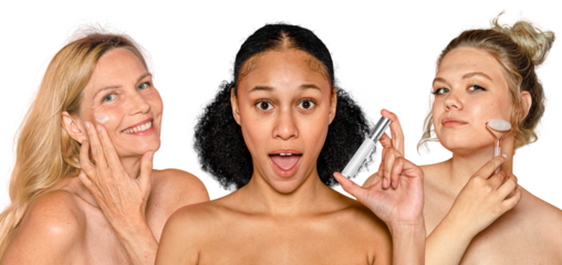 Women's skincare routine png sticker, transparent background