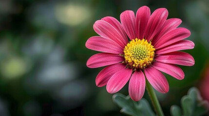The beautiful pink tanacetum coccineum flower blooms vibrantly in a lush garden setting