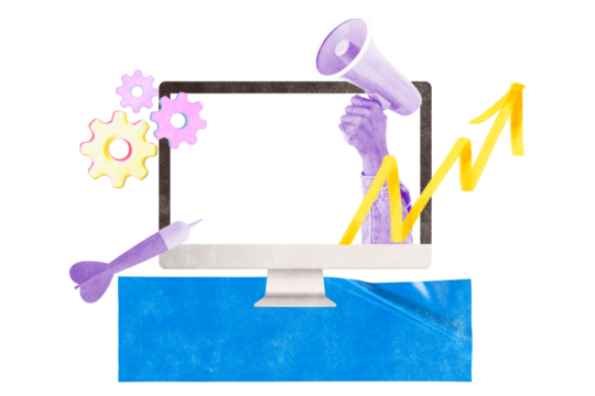 Digital marketing png sticker, remixed media, transparent background