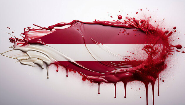 Paint stain in the colours of the Latvian flag