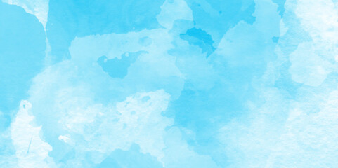 Aquarelle texture of painted sky blue watercolor, Hand painted blue watercolor paper texture, Artistic blue watercolor splash, blue marble background isolated on white paper.	
