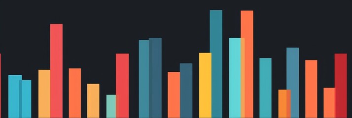 Obraz premium This image depicts a colorful bar graph with bars of varying heights and colors, representing data or information. It symbolizes data analysis, statistics, trends, growth, and progress.