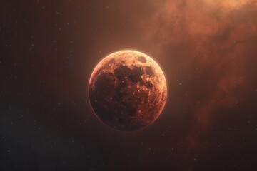 ai generative red moon red planet