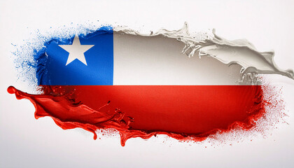 Paint stain in the colours of the Chilean flag
