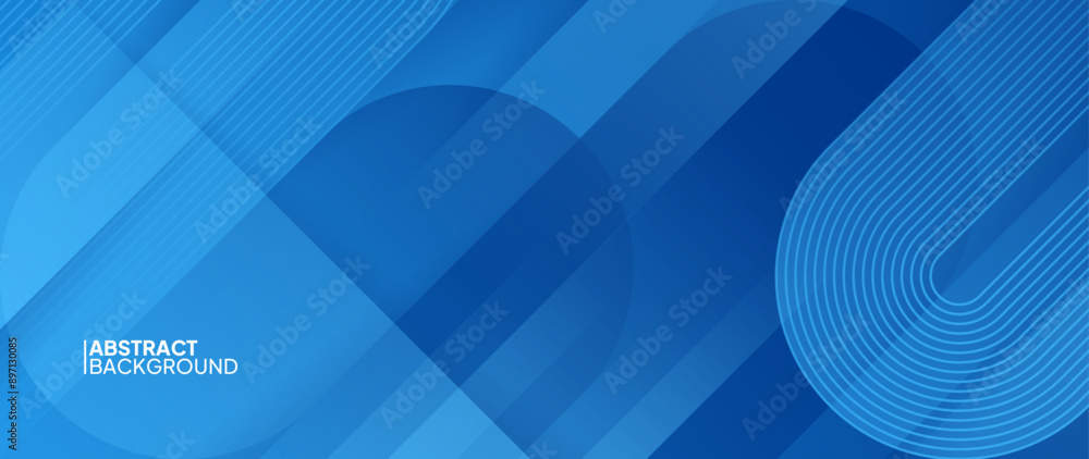 Poster abstract dark blue background with neatly arranged beveled patterns forms a futuristic design of geo