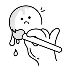 A hand drawn icon of doing a sad painting 

