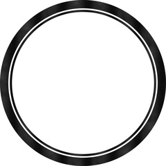 Circle frame border isolated in black silver color