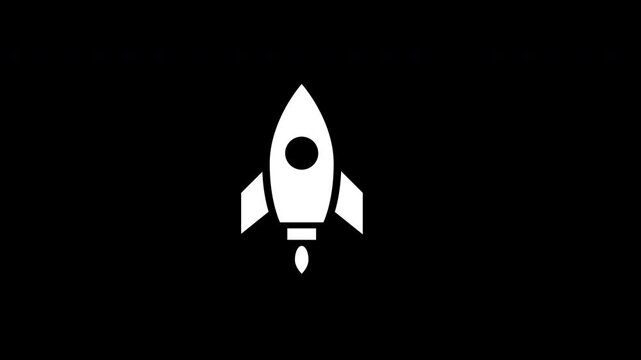 Rocket icon animation .4K motion animation.