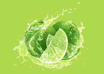 Lime green with a splash of water