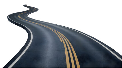 Morning road with a clear background and a focus on the road itself