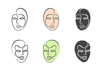Line Art Faces Logos