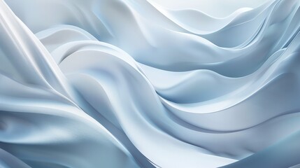 Obraz premium Graceful white fabric cascading to form a stunning abstract backdrop with fluid shapes