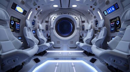 Abstract Spaceship interior, shuttle cabin