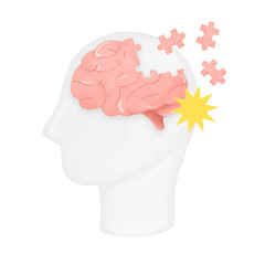 Puzzled human brain png, business strategy remix, transparent background