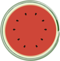 bright color red illustration of a watermelon