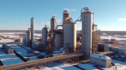 Obraz premium Industrial Complex in Winter