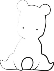 lineart vector illustration of a cute teddy bear