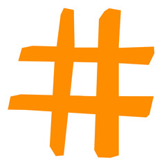 Fototapeta premium Hashtag symbol png, paper craft element, transparent background