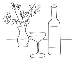 Alcoholic drink png line art, transparent background