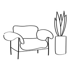 Fototapeta premium PNG cozy living room, aesthetic illustration, transparent background
