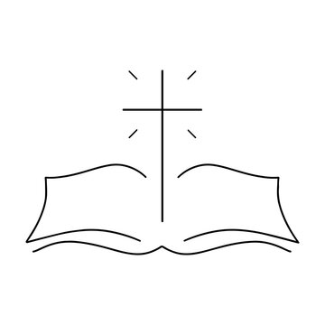 recommend clip art: Christian bible book png, minimal line art illustration, transparent background