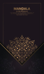 dark gold color mandala background concept