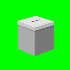 Ballot drop box for voting on green screen background. Ballot campaign mockup. For mockup projects.