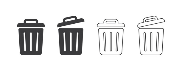trash bin icon set