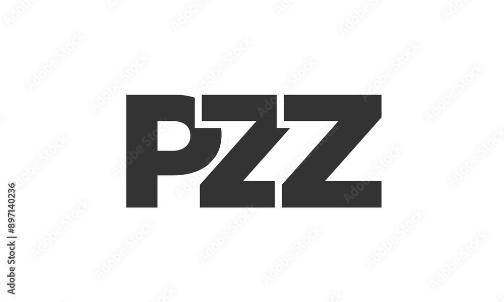 Poster PZZ logo design template with strong and modern bold text. Initial based vector logotype featuring simple and minimal typography. Trendy company identity.